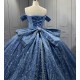 2025 Sky Blue Quinceanera Dresses Princess Sparkly Ball Gown Sweetheart Girls Sweet 15 Vestidos De 15 Anos