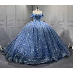 2025 Sky Blue Quinceanera Dresses Princess Sparkly Ball Gown Sweetheart Girls Sweet 15 Vestidos De 15 Anos