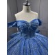 2025 Sky Blue Quinceanera Dresses Princess Sparkly Ball Gown Sweetheart Girls Sweet 15 Vestidos De 15 Anos