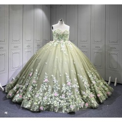 Mumuleo Sage Green Quinceanera Dress Lace Appliques 15 Dresses Ball Gown Vestidos Anos Quinceaneras Vestido Fiesta