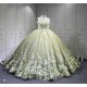 Mumuleo Sage Green Quinceanera Dress Lace Appliques 15 Dresses Ball Gown Vestidos Anos Quinceaneras Vestido Fiesta