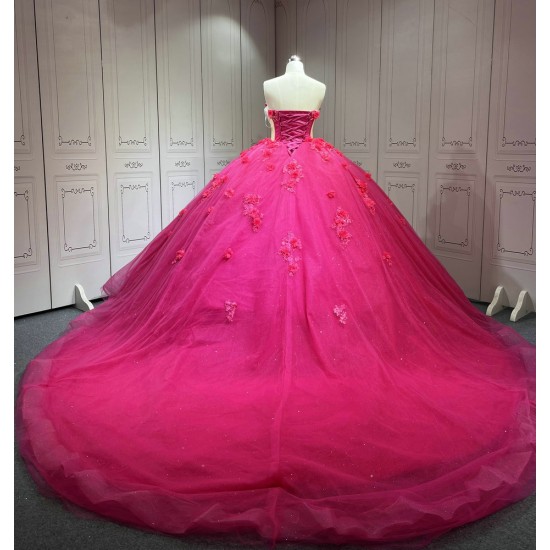 Mumuleo Fuchsia Quinceanera Dress 2025 Vestidos Azul Marino De XV Anos Princess Dress Vestidos De 15