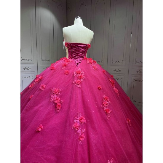 Mumuleo Fuchsia Quinceanera Dress 2025 Vestidos Azul Marino De XV Anos Princess Dress Vestidos De 15