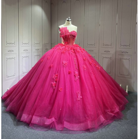 Mumuleo Fuchsia Quinceanera Dress 2025 Vestidos Azul Marino De XV Anos Princess Dress Vestidos De 15