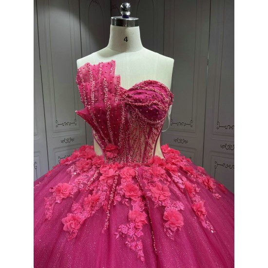 Mumuleo Fuchsia Quinceanera Dress 2025 Vestidos Azul Marino De XV Anos Princess Dress Vestidos De 15
