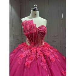 Mumuleo Fuchsia Quinceanera Dress 2025 Vestidos Azul Marino De XV Anos Princess Dress Vestidos De 15