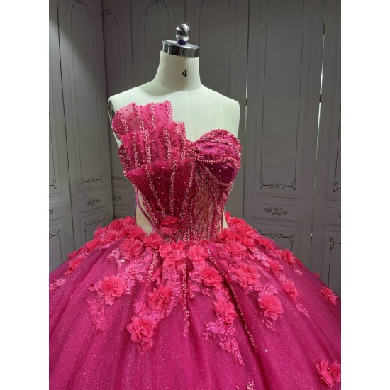 Mumuleo Fuchsia Quinceanera Dress 2025 Vestidos Azul Marino De XV Anos Princess Dress Vestidos De 15
