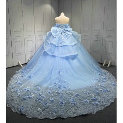 Vestido 15 Anos Vestidos De Gala Largos Novia Princesa Con Brillo Sky Blue Boda Vestidos Quinceanera