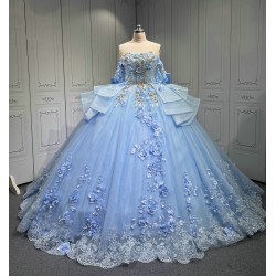 Vestido 15 Anos Vestidos De Gala Largos Novia Princesa Con Brillo Sky Blue Boda Vestidos Quinceanera