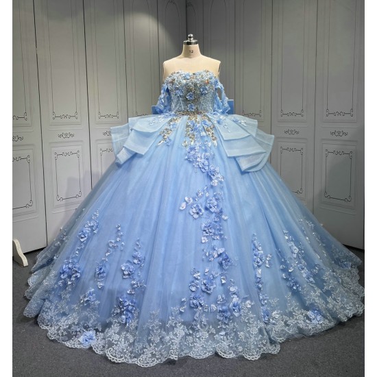Vestido 15 Anos Vestidos De Gala Largos Novia Princesa Con Brillo Sky Blue Boda Vestidos Quinceanera