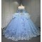 Vestido 15 Anos Vestidos De Gala Largos Novia Princesa Con Brillo Sky Blue Boda Vestidos Quinceanera