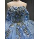 Vestido 15 Anos Vestidos De Gala Largos Novia Princesa Con Brillo Sky Blue Boda Vestidos Quinceanera