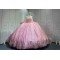 Mumuleo Pink Sweetheart Corset Quinceañera Dress | Sparkly Sequin Beaded Ball Gown with Oversized Big Bow Back & Train