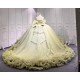 Mumuleo Sage Green Off Shoulder Corset Quinceañera Dress | 3D Floral Beaded Big Bow Back Tulle Ball Gown with Ruffle Train