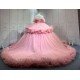 Mumuleo Pink Off Shoulder Quinceanera Dresses Heavy Beaded Ruffle Tulle Ball Gown Detachable Skirt Long Train Vestidos De 15 Anos Sweet 16 Prom Evening Gowns