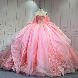 Mumuleo 2025 Pink Quinceanera Dresses With Derachable Tail Vestidos De Xv Aos 2025 Vestidos De 15 Rosados 15 Year Old Dresses