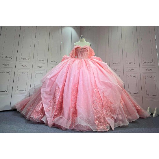 Mumuleo 2025 Pink Quinceanera Dresses With Derachable Tail Vestidos De Xv Aos 2025 Vestidos De 15 Rosados 15 Year Old Dresses