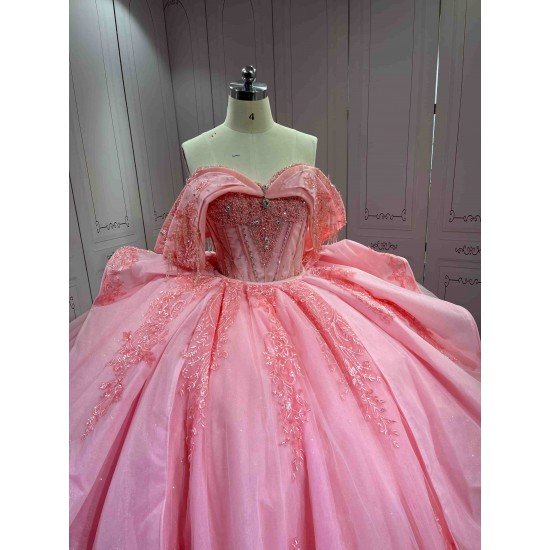 Mumuleo 2025 Pink Quinceanera Dresses With Derachable Tail Vestidos De Xv Aos 2025 Vestidos De 15 Rosados 15 Year Old Dresses