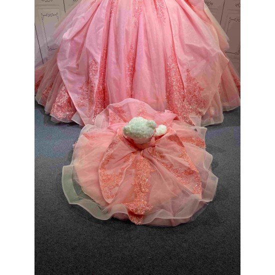 Mumuleo 2025 Pink Quinceanera Dresses With Derachable Tail Vestidos De Xv Aos 2025 Vestidos De 15 Rosados 15 Year Old Dresses