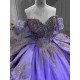 Mumuleo Lavender Quinceanera Dress Off Shoulder Sweetheart Gold Glitter Appliques Beaded Tassels Big Bow Lace Up Back Long Train Ball Gown Vestidos De 15 Anos