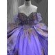 Mumuleo Lavender Quinceanera Dress Off Shoulder Sweetheart Gold Glitter Appliques Beaded Tassels Big Bow Lace Up Back Long Train Ball Gown Vestidos De 15 Anos