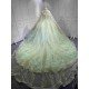 Mumuleo Sage Green Quinceanera Dress Sweetheart Beaded Lace Appliques Ruffled Tulle Ball Gown Detachable Cape Lace Up Back Long Train Vestidos De 15 Anos