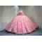 Mumuleo Pink Off Shoulder Quinceanera Dress 3D Floral Appliques Beaded Corset Huge Back Bow Glitter Tulle Ball Gown Long Train Vestidos De 15 Anos Sweet 16 Dress