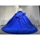 Mumuleo Royal Blue Sweetheart Quinceanera Dress 3D Floral Lace Sequin Ball Gown Big Bow Corset Back Long Train Vestidos De 15 Anos Sweet 16 Party Gowns