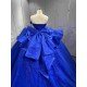 Mumuleo Royal Blue Sweetheart Quinceanera Dress 3D Floral Lace Sequin Ball Gown Big Bow Corset Back Long Train Vestidos De 15 Anos Sweet 16 Party Gowns