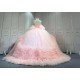 Blush Pink Sweetheart Quinceanera Dress Heavy Ruffled Tulle Ball Gown Corset Back Long Train Vestidos De 15 Anos Sweet 16 Birthday Party Gowns