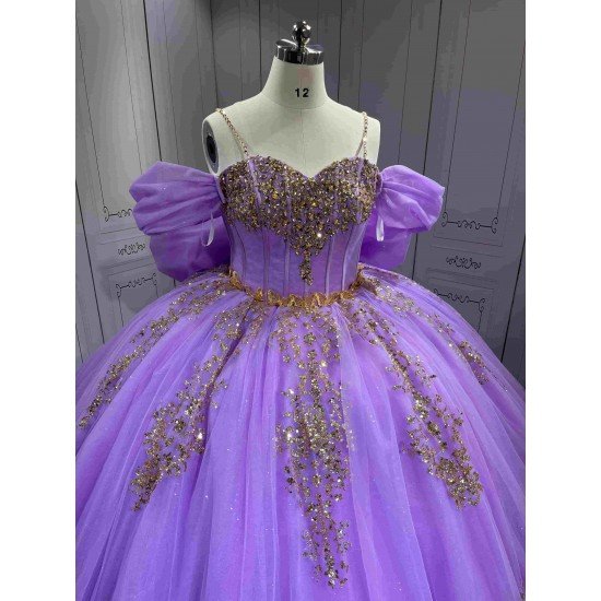 Mumuleo Lilac Quinceanera Dresses Sweep Train Ball Gown Floor-Length Modern Lace Teenagers 2026
