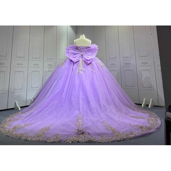 Mumuleo Lilac Quinceanera Dresses Sweep Train Ball Gown Floor-Length Modern Lace Teenagers 2026