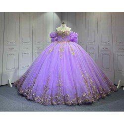 Mumuleo Lilac Quinceanera Dresses Sweep Train Ball Gown Floor-Length Modern Lace Teenagers 2026