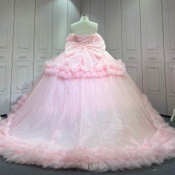 Mumuleo Pink Quinceanera Dresses vestido de quinceañera rosa palo con cristales