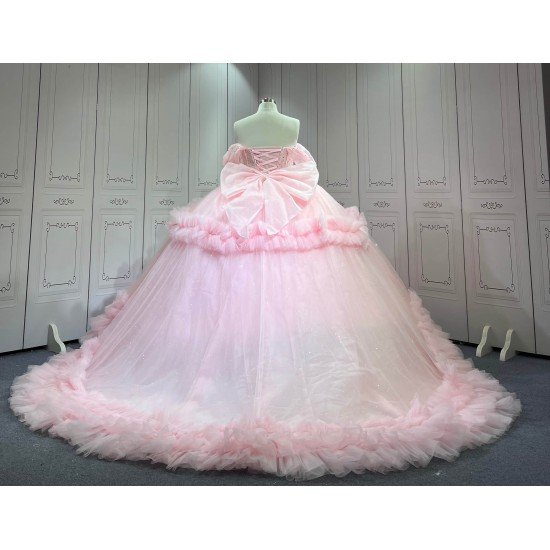 Mumuleo Pink Quinceanera Dresses vestido de quinceañera rosa palo con cristales