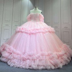 Mumuleo Pink Quinceanera Dresses vestido de quinceañera rosa palo con cristales