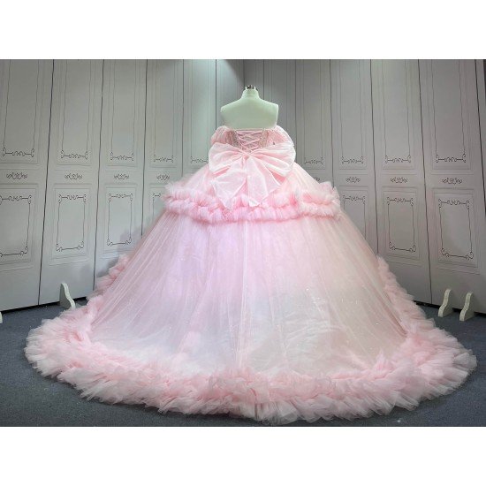 Mumuleo Pink Quinceanera Dresses vestido de quinceañera rosa palo con cristales