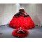 Mumuleo Custom Made Burgundy Black Floor-Length Ball Gown Quinceanera Dress Off-Shoulder Lace Appliques Sweep Train Luxury Satin
