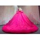 Mumuleo Modern Fuchsia Quinceanera Dress Satin Knitted Lace Appliques Bow Natural Waist Floor-Length Sweep Train Large Size