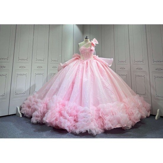 Mumuleo Quinceanera Dress 2026 Floor-Length Modern Satin Print Lace Bow Natural Waist for Teenagers