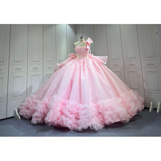 Mumuleo Quinceanera Dress 2026 Floor-Length Modern Satin Print Lace Bow Natural Waist for Teenagers
