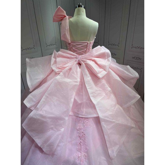 Mumuleo Quinceanera Dress 2026 Floor-Length Modern Satin Print Lace Bow Natural Waist for Teenagers