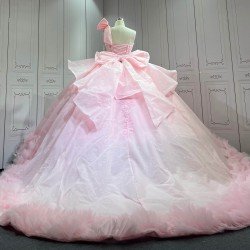 Mumuleo Quinceanera Dress 2026 Floor-Length Modern Satin Print Lace Bow Natural Waist for Teenagers