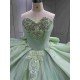 Mumuleo Custom Made Quinceanera Dress Sage Green Vestido De Quinceanera Sirena 2026 Sweep Train Ball Gown Floor-Length Teenagers