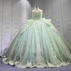 Mumuleo Custom Made Quinceanera Dress Sage Green Vestido De Quinceanera Sirena 2026 Sweep Train Ball Gown Floor-Length Teenagers