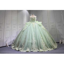 Mumuleo Custom Made Quinceanera Dress Sage Green Vestido De Quinceanera Sirena 2026 Sweep Train Ball Gown Floor-Length Teenagers
