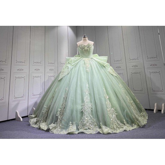 Mumuleo Custom Made Quinceanera Dress Sage Green Vestido De Quinceanera Sirena 2026 Sweep Train Ball Gown Floor-Length Teenagers