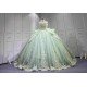 Mumuleo Custom Made Quinceanera Dress Sage Green Vestido De Quinceanera Sirena 2026 Sweep Train Ball Gown Floor-Length Teenagers