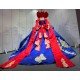 Mumuleo Snow White Inspired Quinceanera Floor-Length Modern Satin Lace Dress with Cape for Teenagers