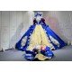 Mumuleo Snow White Inspired Quinceanera Floor-Length Modern Satin Lace Dress with Cape for Teenagers